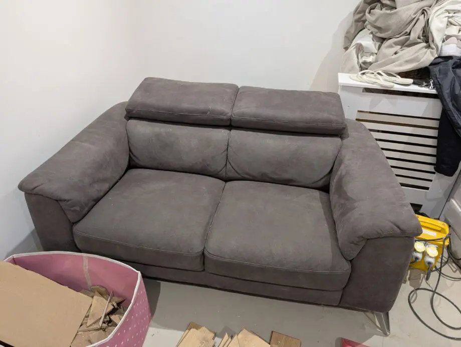 DFS 2 seater power recliner sofa with usb & 2 seater. With footstool
