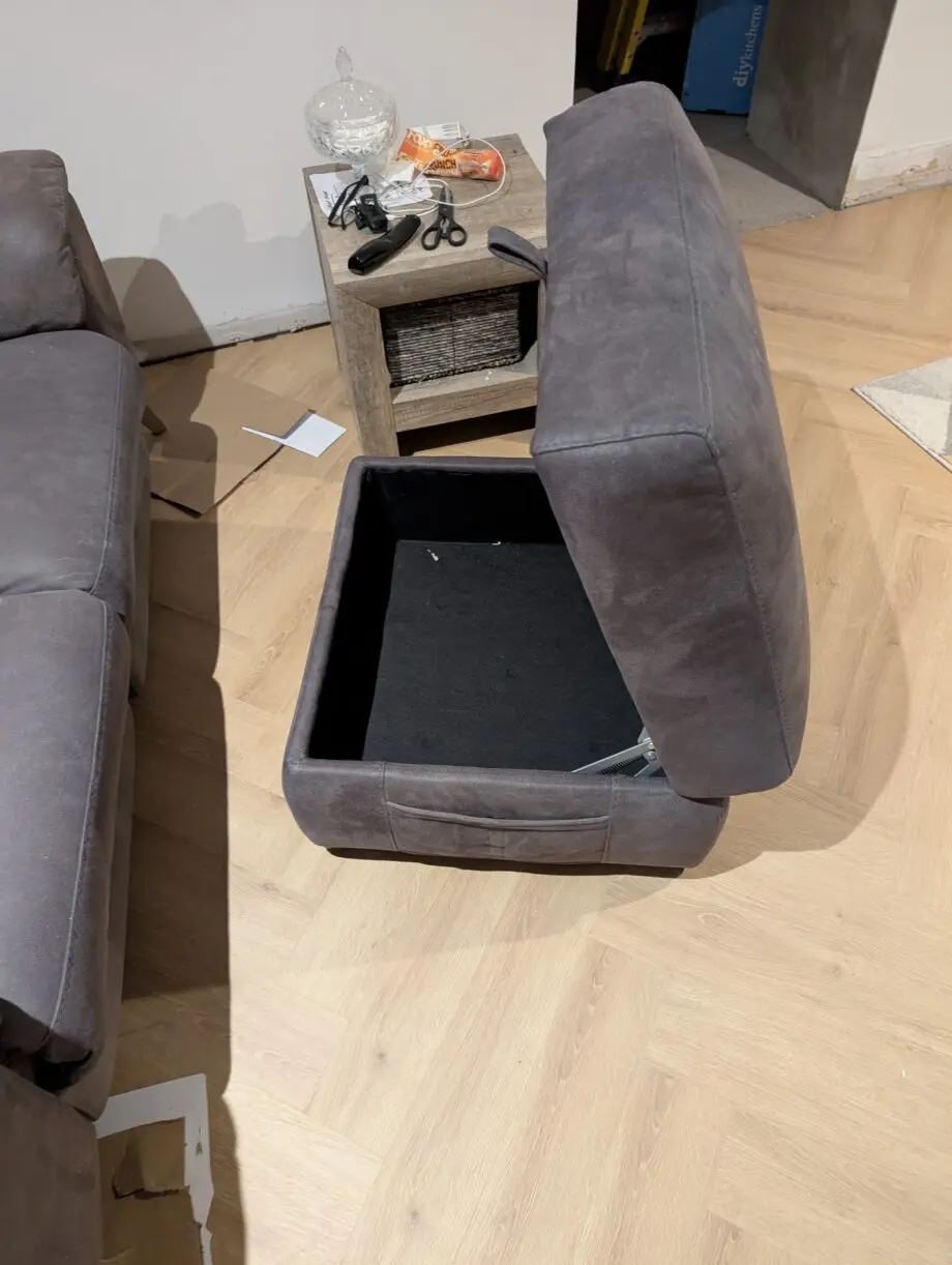 DFS 2 seater power recliner sofa with usb & 2 seater. With footstool
