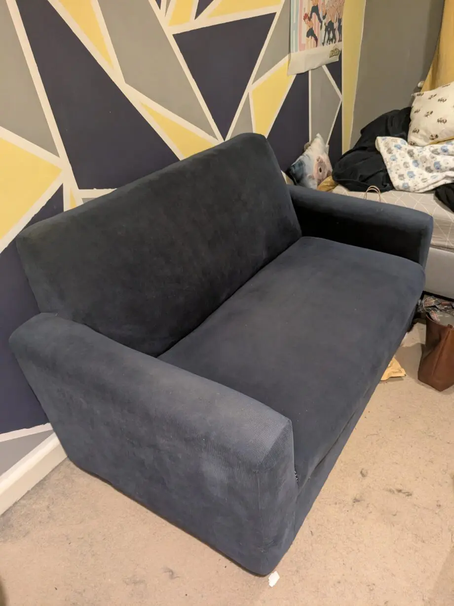 Blue 2 seater sofa