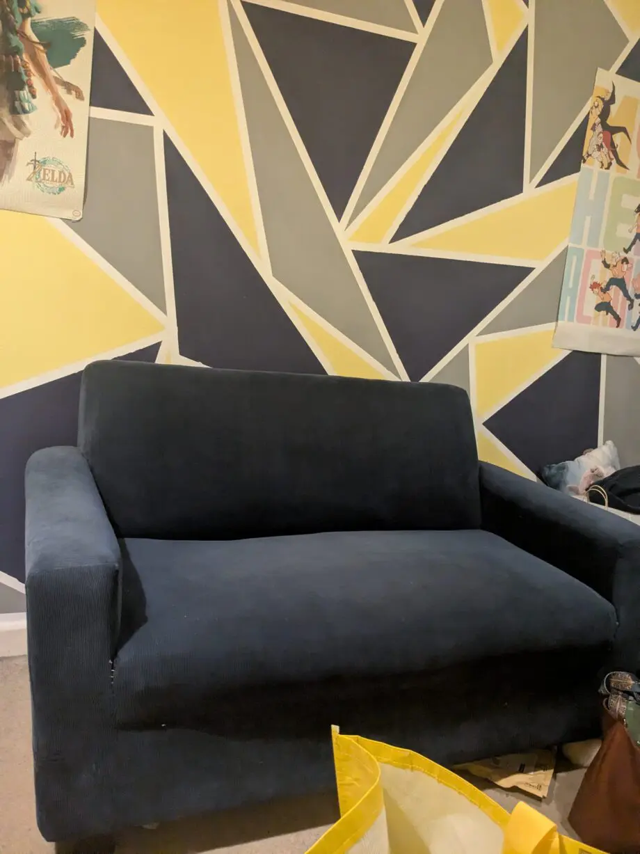 Blue 2 seater sofa