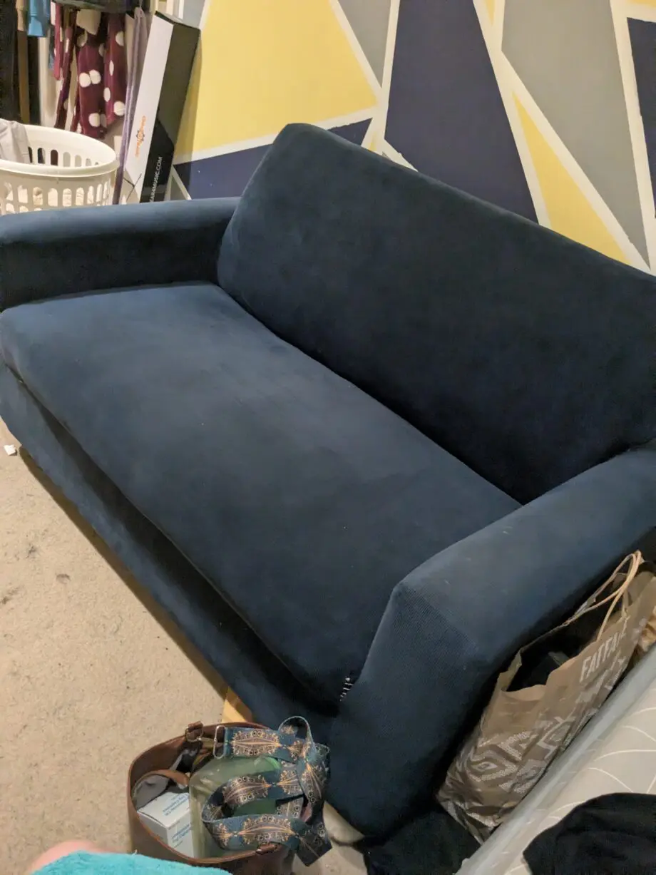 Blue 2 seater sofa