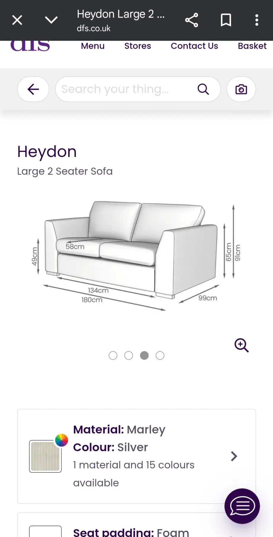 DFS hayden 2 seater sofa, teal