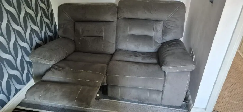 DFS Resillence grey reclining 2 & 3 seater sofa