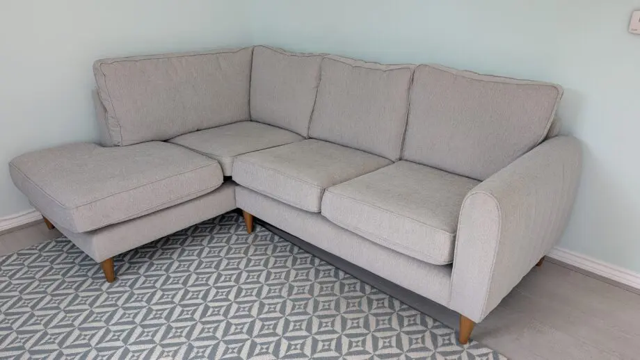 Oak Furniture Land Right Hand 3 Seater Corner Sofa AS NEW