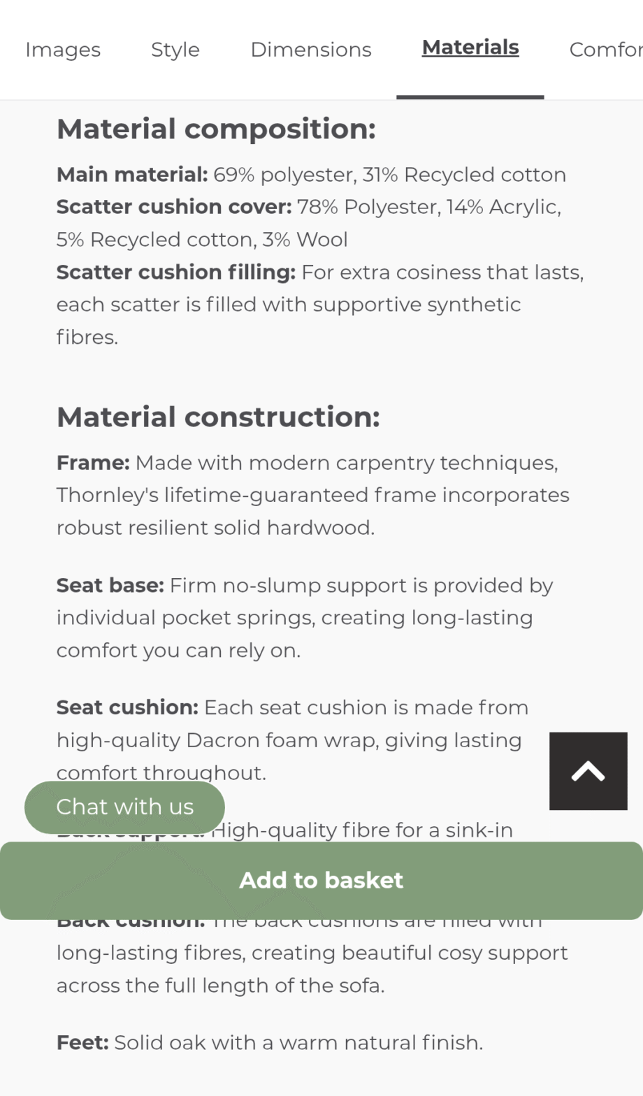 Oak Furniture Land Right Hand 3 Seater Corner Sofa AS NEW