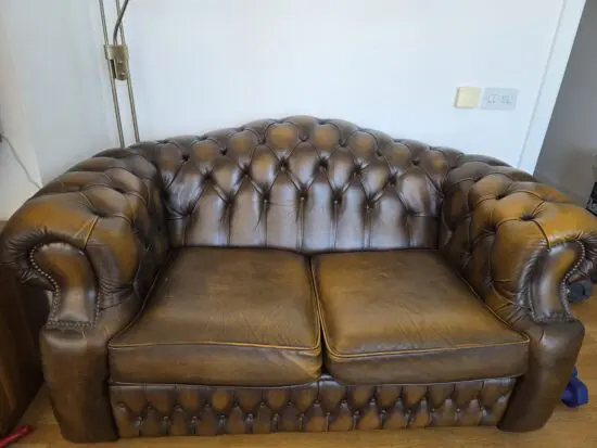 Two Seater SaxonChesterfield Sofa Brown