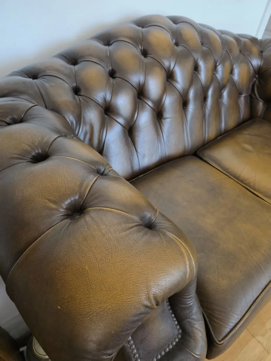 Two Seater SaxonChesterfield Sofa Brown