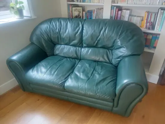JH Hicolity Green leather 2 seater