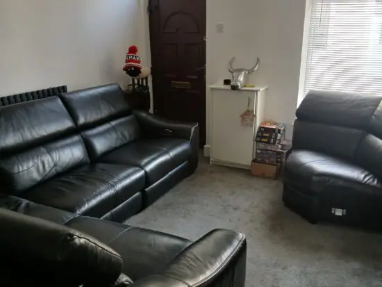 Black corner sofa 3 piece electric recliners and charging USB ports