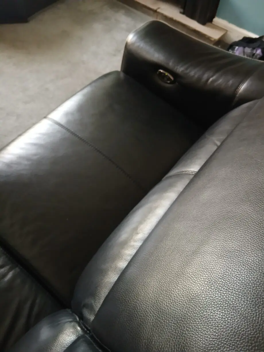 Black corner sofa 3 piece electric recliners and charging USB ports