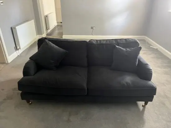 Three seater cotton velvet sofa