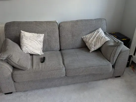DFS 3 SEATER GREY SOFA x2