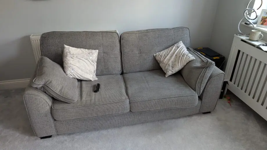 DFS 3 SEATER GREY SOFA x2