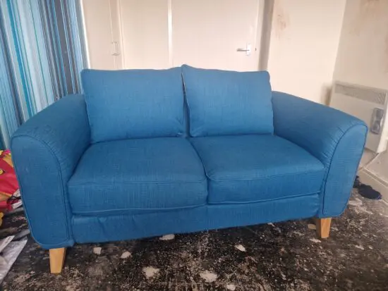 Blue/teal 2 seater Habitat sofa from argos