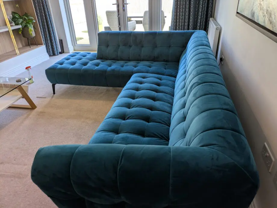 Azalea Corner Sofa in Teal Velvet by Barker and Stonehouse - Image 3