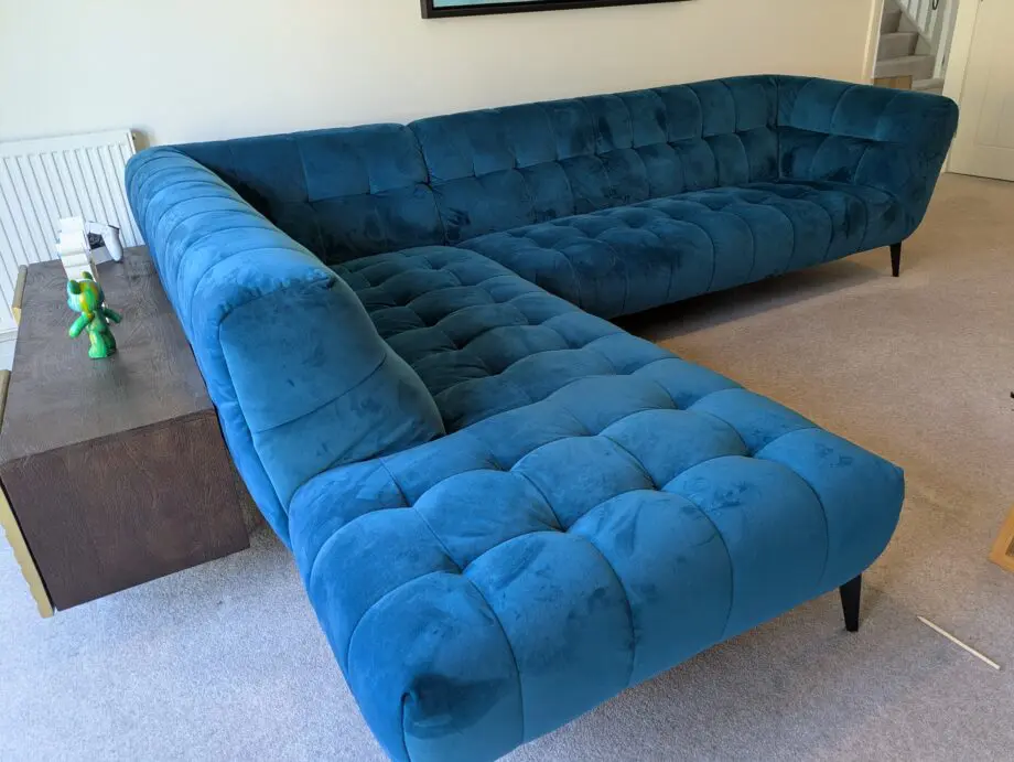 Azalea Corner Sofa in Teal Velvet by Barker and Stonehouse - Image 5