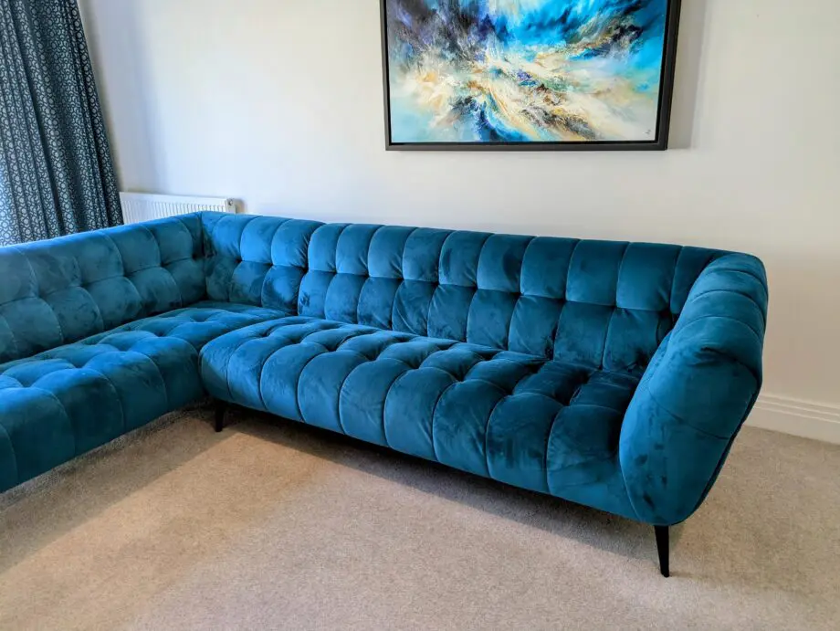 Azalea Corner Sofa in Teal Velvet by Barker and Stonehouse