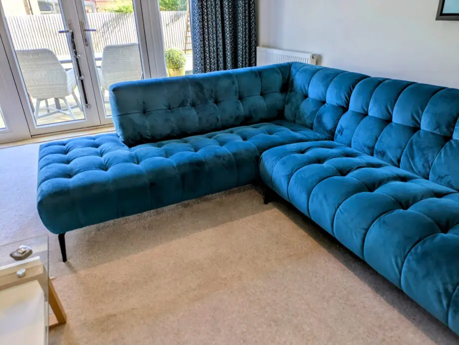 Azalea Corner Sofa in Teal Velvet by Barker and Stonehouse - Image 2