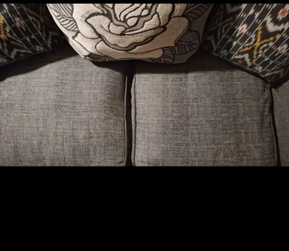 Grey/beige 2 seater wool sofa from Furniture Village
