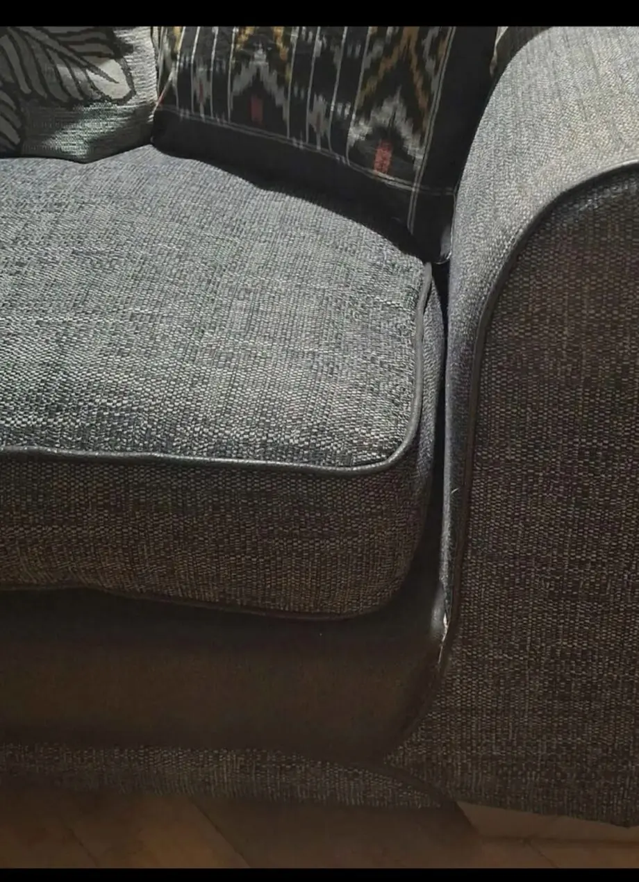 Grey/beige 2 seater wool sofa from Furniture Village