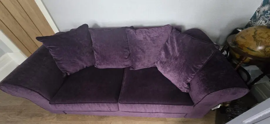 Anita Fabric Sofa Bed 3 seater with pullout bed purple