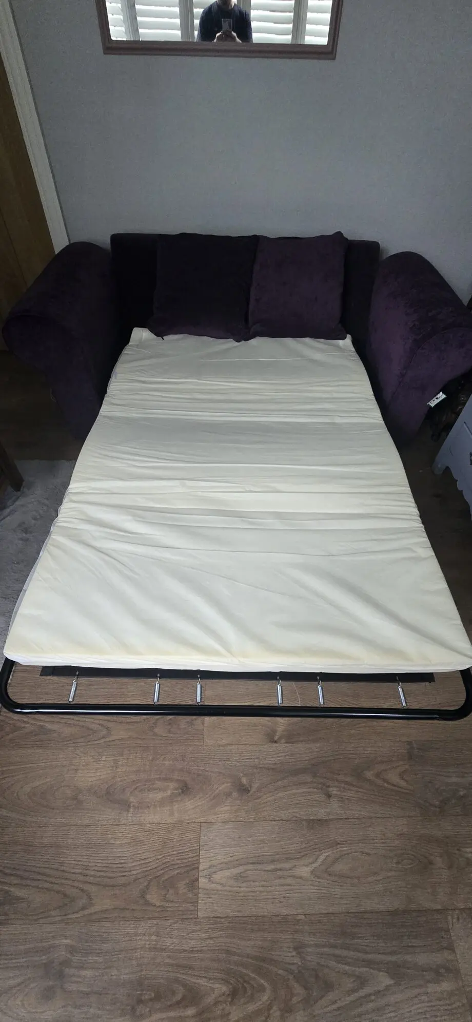 Anita Fabric Sofa Bed 3 seater with pullout bed purple