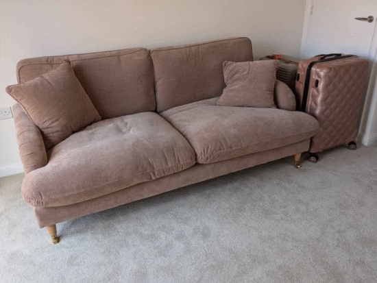 Premium Peyton Feather Filled Sofa in Dusky Pink