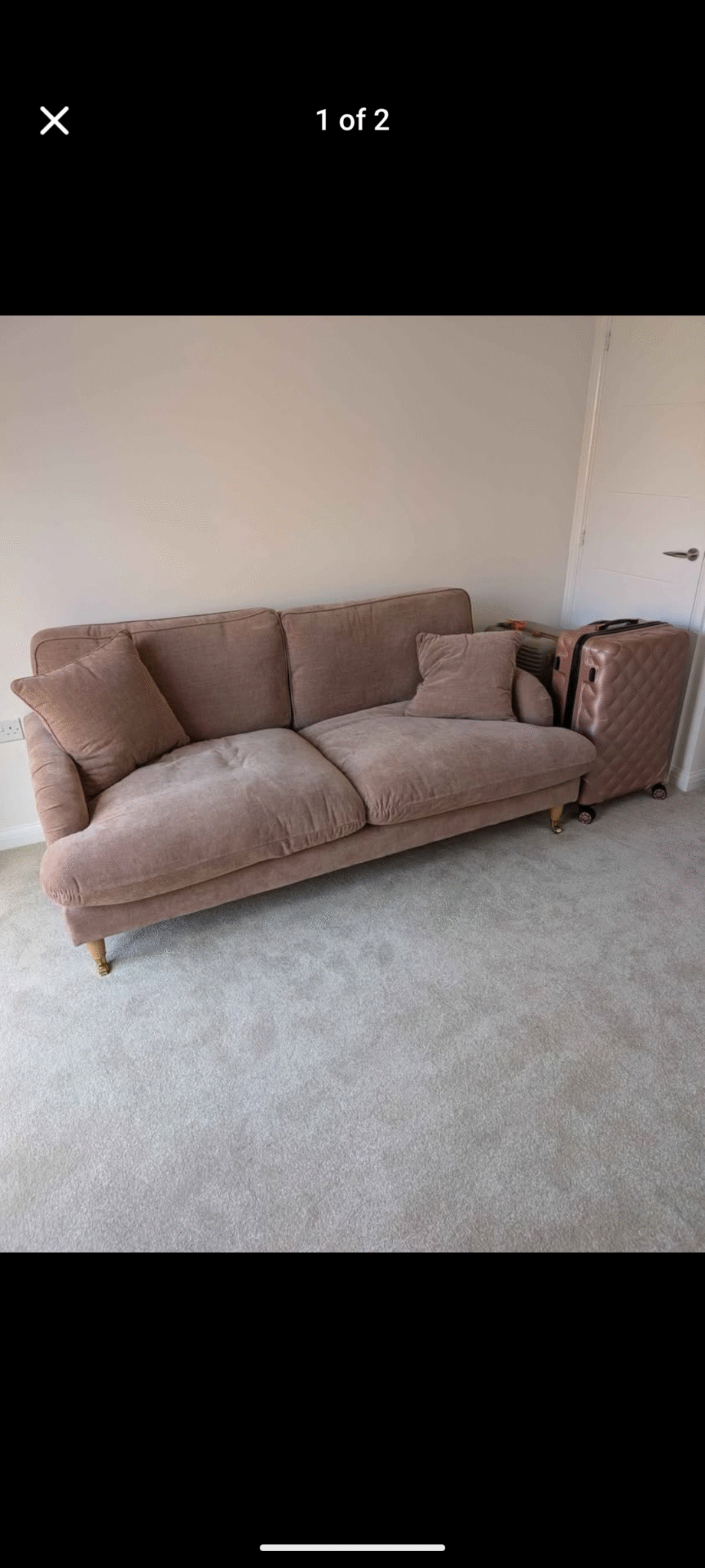 Premium Peyton Feather Filled Sofa in Dusky Pink