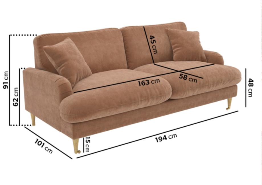 Premium Peyton Feather Filled Sofa in Dusky Pink
