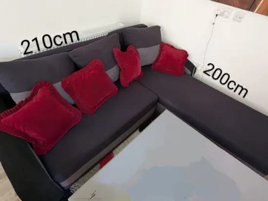 Black and Grey Corner Sofa
