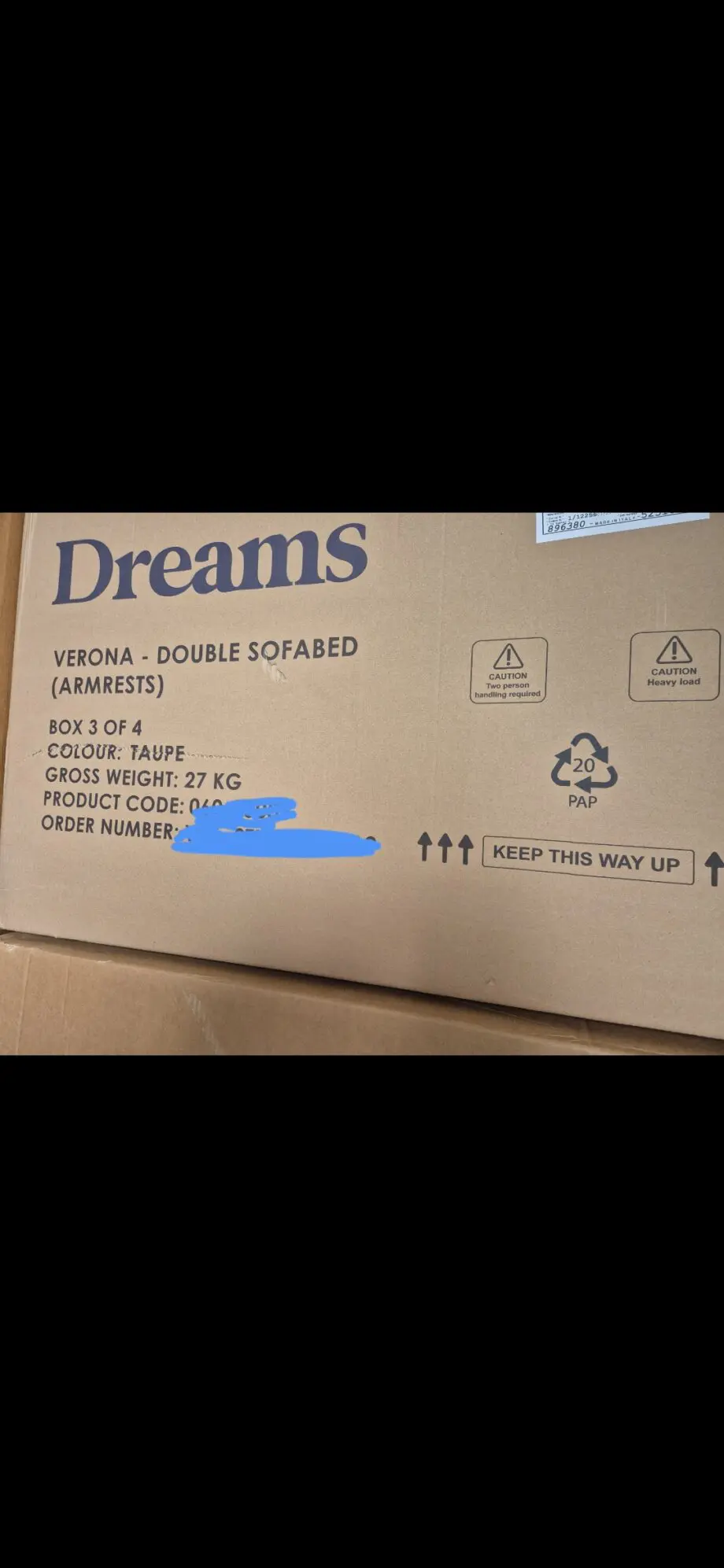 Still in Box Dreams Verona 3-Seater Pull-Out Sofa Bed