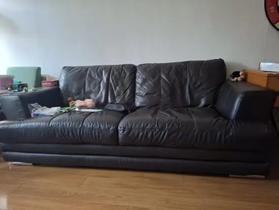 The brand is unknown. But is leather sofa and too good for relaxing