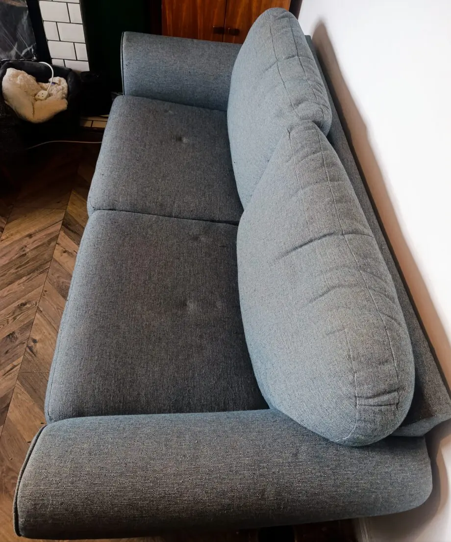M&S 2 seater light blue sofa