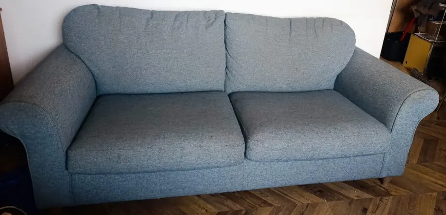 M&S 2 seater light blue sofa