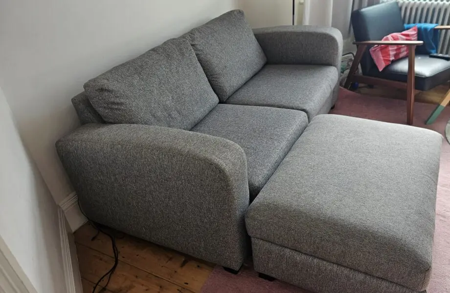 DFS Grey 3 Seater Supreme Sofabed with footstall