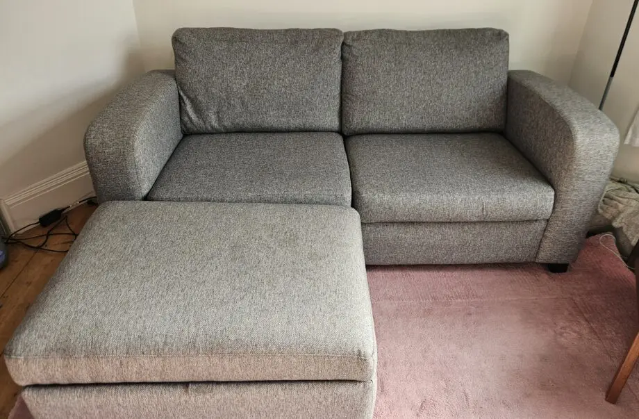 DFS Grey 3 Seater Supreme Sofabed with footstall