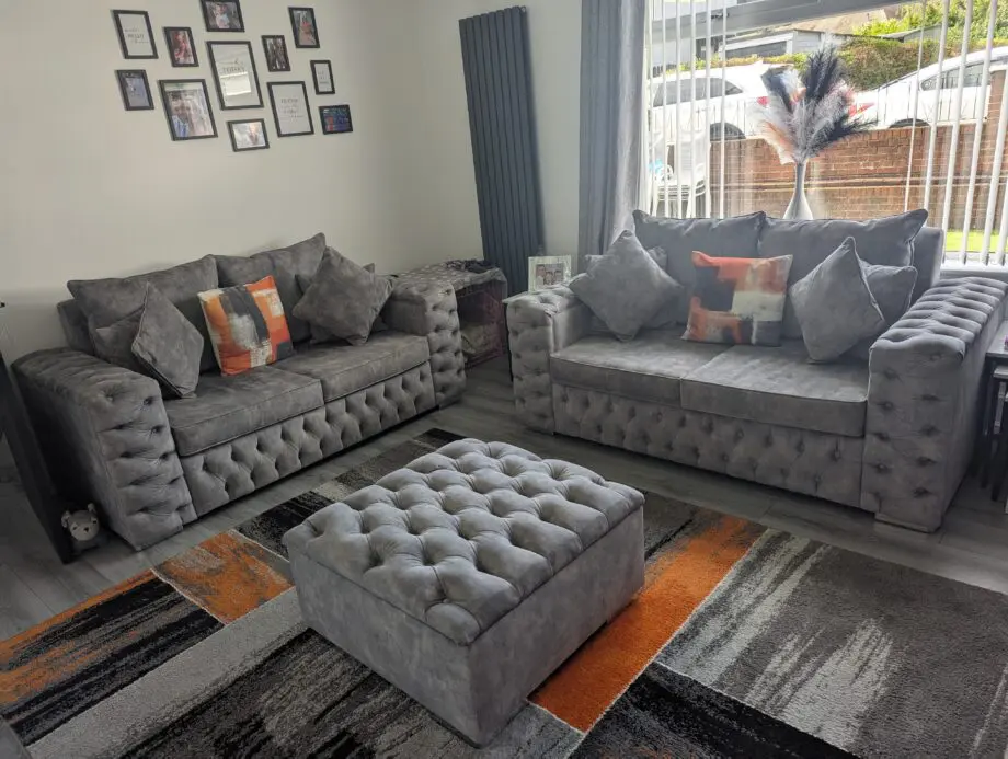 Grey chesterfield