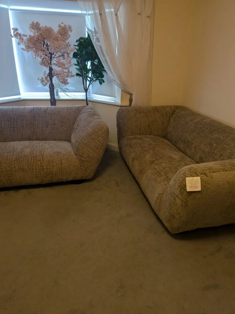 Natural ombra fabric sofa sets