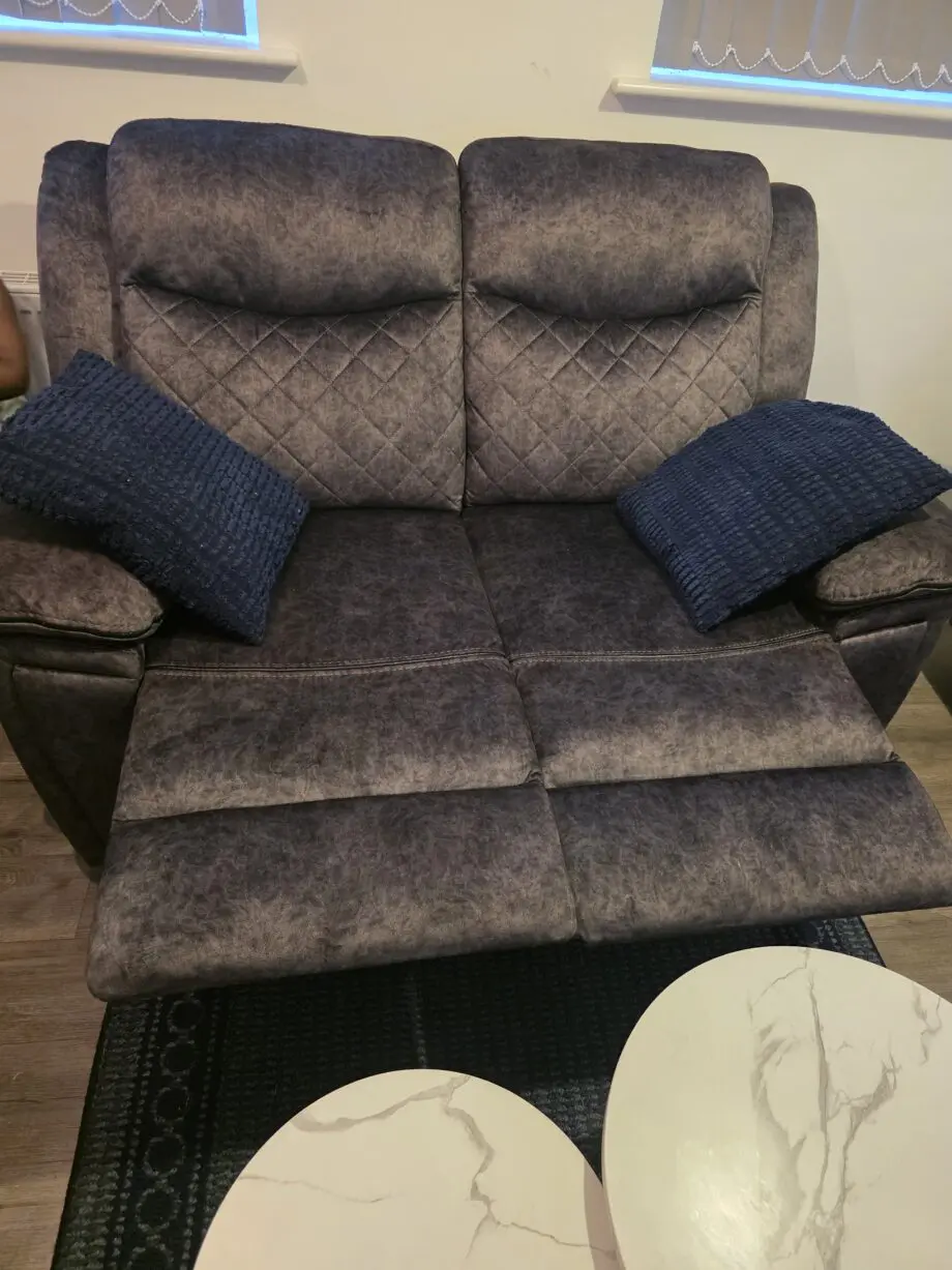 Stylish & Comfortable Dark Grey 2-Seater Recliner Sofa - Great Condition