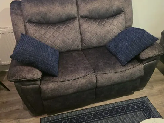 Stylish & Comfortable Dark Grey 2-Seater Recliner Sofa - Great Condition