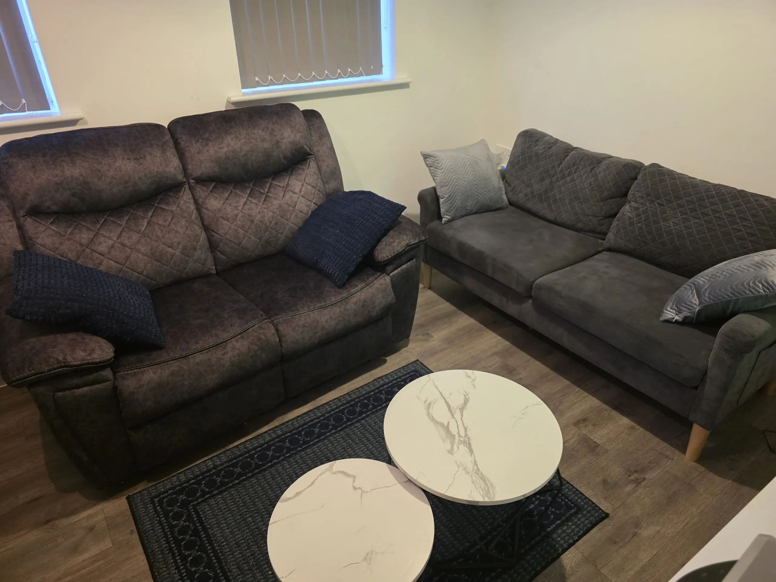 Stylish & Comfortable Dark Grey 2-Seater Recliner Sofa - Great Condition