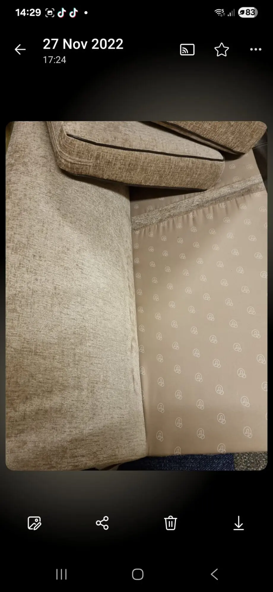 Dfs light brown and chocolate colour sofa