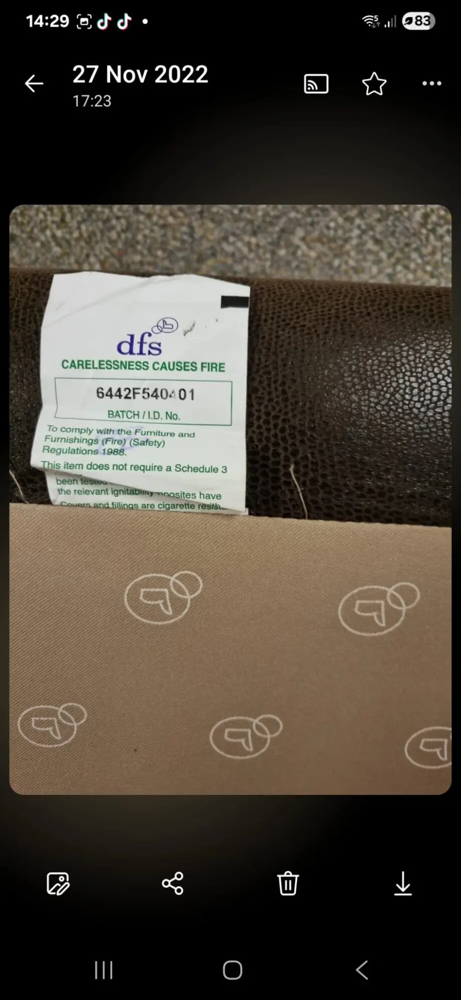 Dfs light brown and chocolate colour sofa