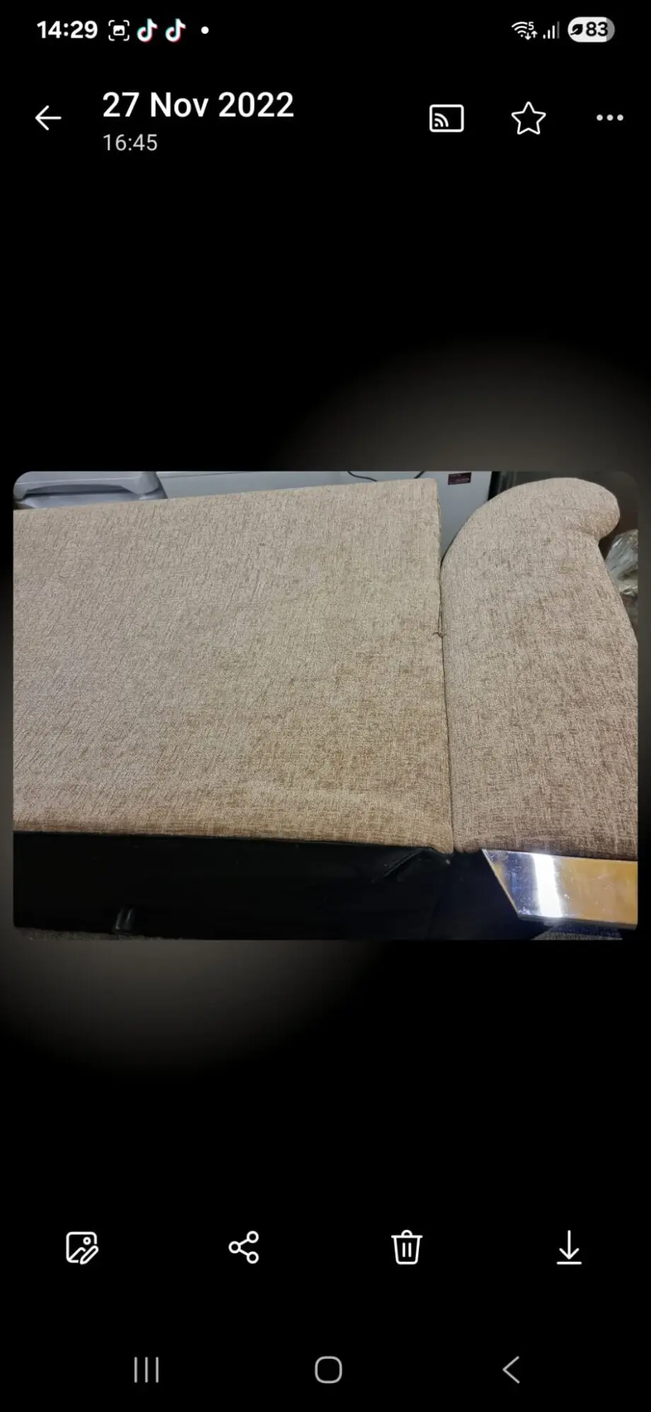 Dfs light brown and chocolate colour sofa