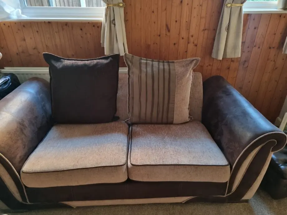 Dfs light brown and chocolate colour sofa