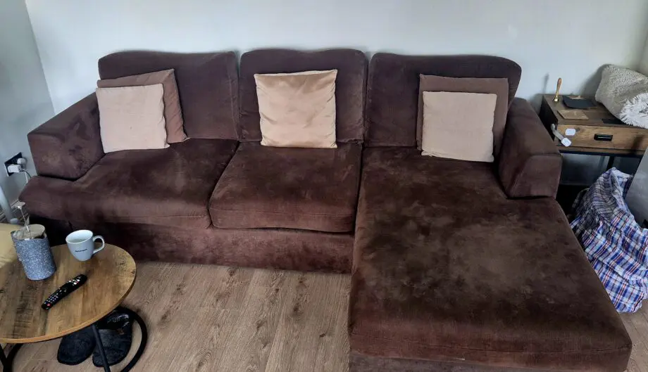 Brown mocha L shaped Sofa & Love Seat
