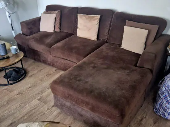 Brown mocha L shaped Sofa & Love Seat