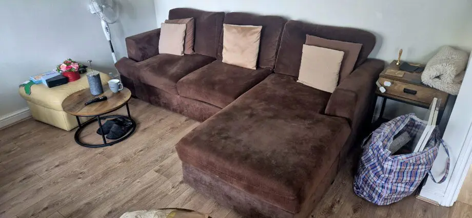 Brown mocha L shaped Sofa & Love Seat