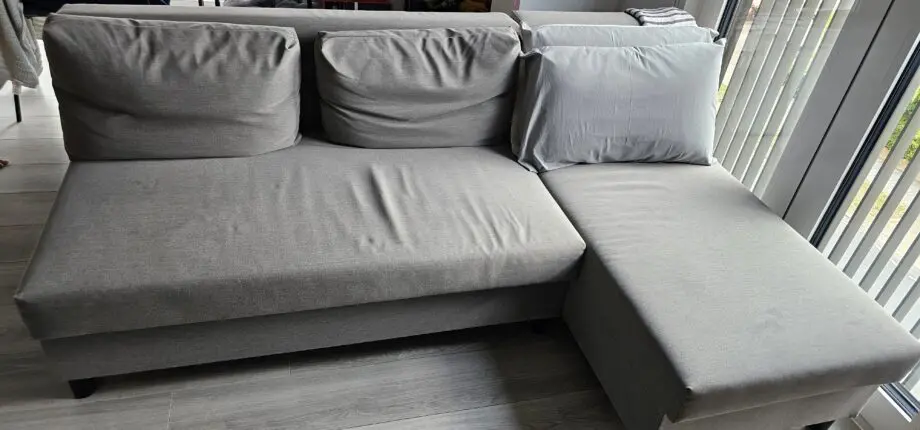Grey Ikea Sofa Bed - ALVDALEN- 3seat Sofa bed with Chaise Lounge