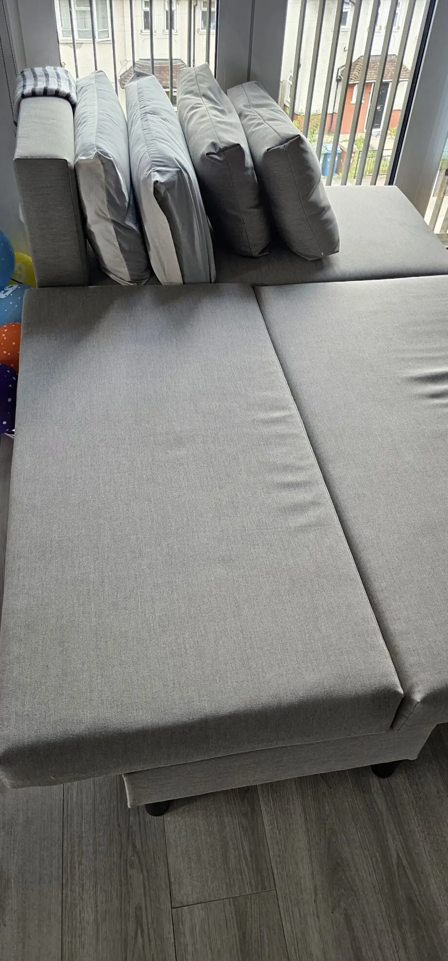 Grey Ikea Sofa Bed - ALVDALEN- 3seat Sofa bed with Chaise Lounge